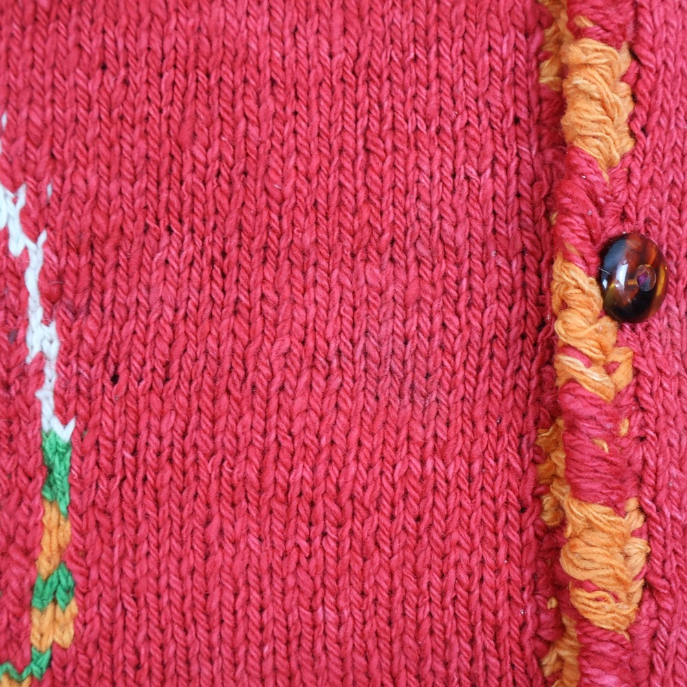 Vintage Amano Hand Knitted Wool Cardigan XL RARE Folk Dancing Boho Art To Wear - Picture 12 of 15